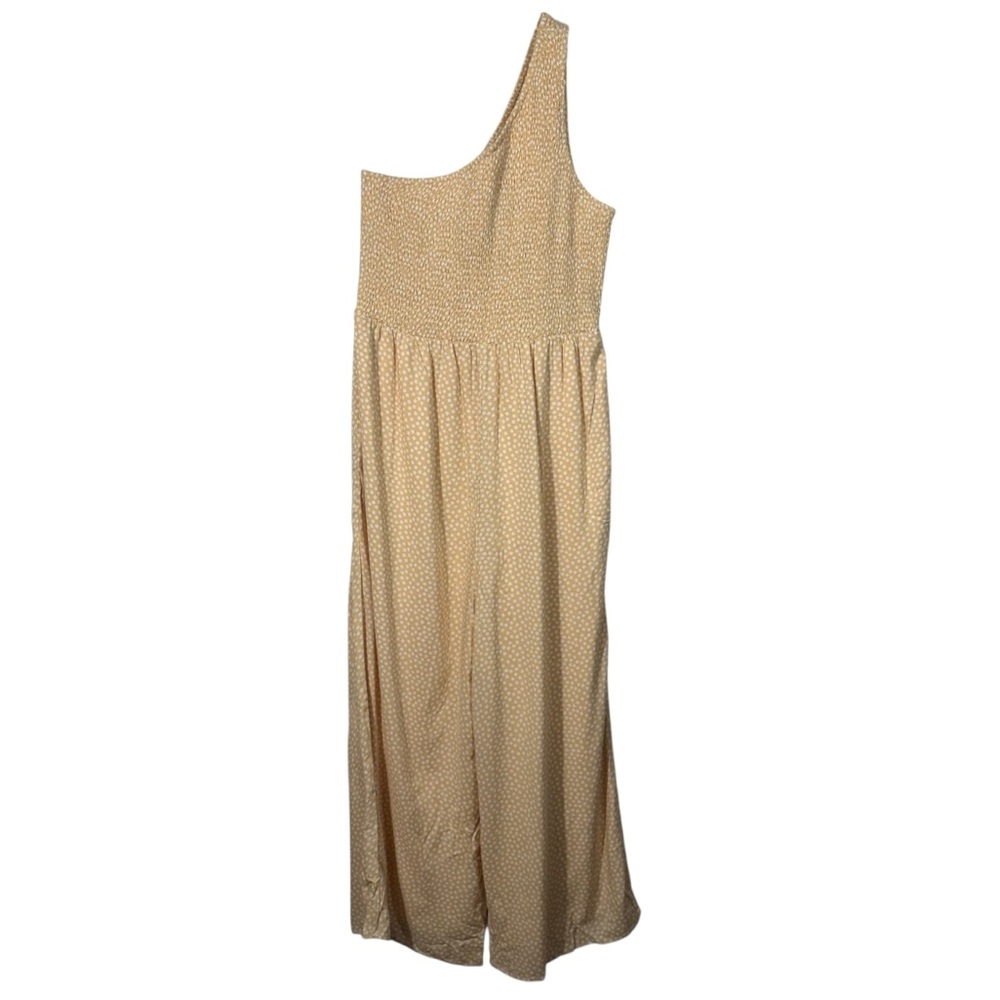 American Eagle Daisy Floral Print Smocked One Shoulder Wide Leg Jumpsuit Romper